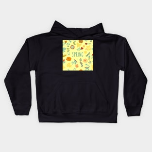 Spring pattern with flowers, vector floral illustration in vintage style Kids Hoodie